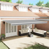 Markizy - Markiza ręczne Biały 6 x 3 m Metal 144062 - miniaturka - grafika 1