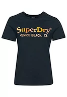 Koszule damskie - Superdry Vintage Rainbow tee Koszula damska, Eclipse Navy, 34 - miniaturka - grafika 1