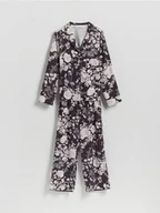 Piżamy damskie - Reserved - Dwuczęściowa piżama z wiskozy - ciemnofioletowy - miniaturka - grafika 1