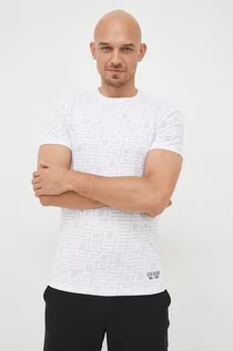 Koszulki męskie - Guess t-shirt męski kolor biały wzorzysty - grafika 1