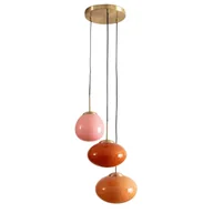 Lampy sufitowe - Potrójna lampa wisząca Sfero ABR-3SKCR Abruzzo pomarańczowy różowy złoty - miniaturka - grafika 1