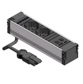 Gniazdka elektryczne - BACHMANN CONI 2x styk uziemiający 3x ABD, czarny - miniaturka - grafika 1