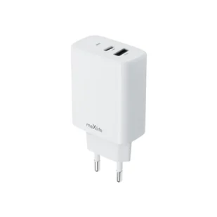 Maxlife ładowarka sieciowa PD QC MXTC-10-20AC 1x USB-C 1x USB 20W biała - Ładowarki do telefonów - miniaturka - grafika 1