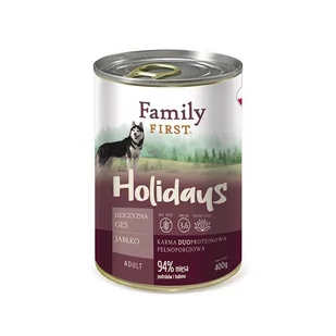 FamilyFirst Dziczyzna+gęś+jabłko adult 400g - Mokra karma dla psów - miniaturka - grafika 1