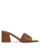 Klapki i japonki damskie - Guess Klapki FLJGAS LEA03 Brązowy - miniaturka - grafika 1