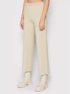 Spodnie damskie - Samse Samse Spodnie materiałowe Nika F21400008 Beżowy Relaxed Fit - grafika 1