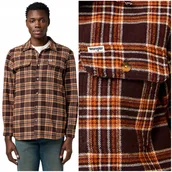 Koszule męskie - Wrangler OVERSHIRT gruba luźna bawełniana koszula męska kurtka w kratę M - miniaturka - grafika 1