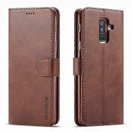 Portfele - Do Samsung Galaxy A6 + 2018 Etui z klapką Skórzany luksusowy pokrowiec Samsung Galaxy J6 A6 Plus 2018 Etui Vintage Portfel Book Design A600F brązow... - miniaturka - grafika 1