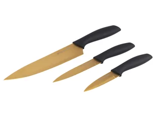 Russell Hobbs Zestaw noży Olympus Noir Gold, 3 elementy - Noże kuchenne - miniaturka - grafika 1