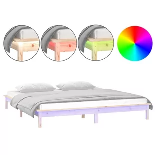 Lumarko Rama łóżka z LED, 140x190 cm, lite drewno - Łóżka - miniaturka - grafika 3