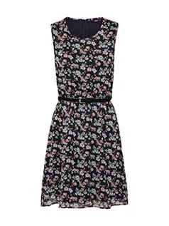 Sukienki - ONLY Women's ONLMEDINA S/L Belt Dress WVN sukienka, Black/AOP: Flower, 42, Czarny/Aop: kwiatowy, 42 - grafika 1