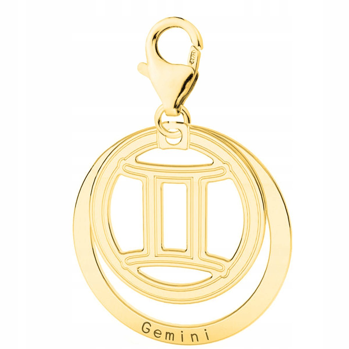 Złota Zawieszka Znak Zodiaku Bliźnięta Gemini dla Bliźniąt SREBRO 925