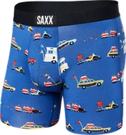 Majtki męskie - Bokserki męskie szybkoschnące SAXX VIBE Boxer Brief - pojazdy - niebieskie - miniaturka - grafika 1