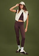 Kamizelki damskie - Stradivarius Krótka kamizelka pikowana Brązowy S - miniaturka - grafika 1