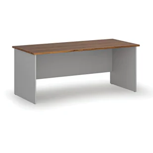 Biurko proste PRIMO GRAY, 1800 x 800 mm, szary/orzech - Biurka - miniaturka - grafika 1