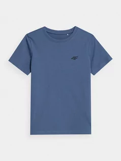Koszulki dla chłopców - T-shirt gładki chłopięcy - 4F - grafika 1