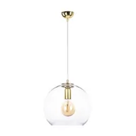 Lampy sufitowe - Keter Lighting Noe lampa wisząca 1x60W złoty/szkło przezroczyste 899 - miniaturka - grafika 1