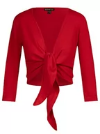 Swetry damskie - ApartFashion Damski kardigan bolerko, czarny, normalny - miniaturka - grafika 1