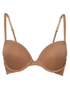 Biustonosze - Esprit Casual - Damski biustonosz push-up, beżowy - miniaturka - grafika 1