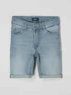 Spodnie i spodenki dla chłopców - Szorty jeansowe o kroju slim fit z dodatkiem streczu model ‘Matt’ - miniaturka - grafika 1