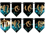 Dekoracje sali - Girlanda baner flagi Nowy Rok - 5 m - miniaturka - grafika 1