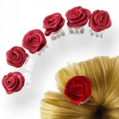 Ozdoby do włosów - Spinka do włosów z różyczką Ozdoba Krabiki z kwiatkiem - miniaturka - grafika 1