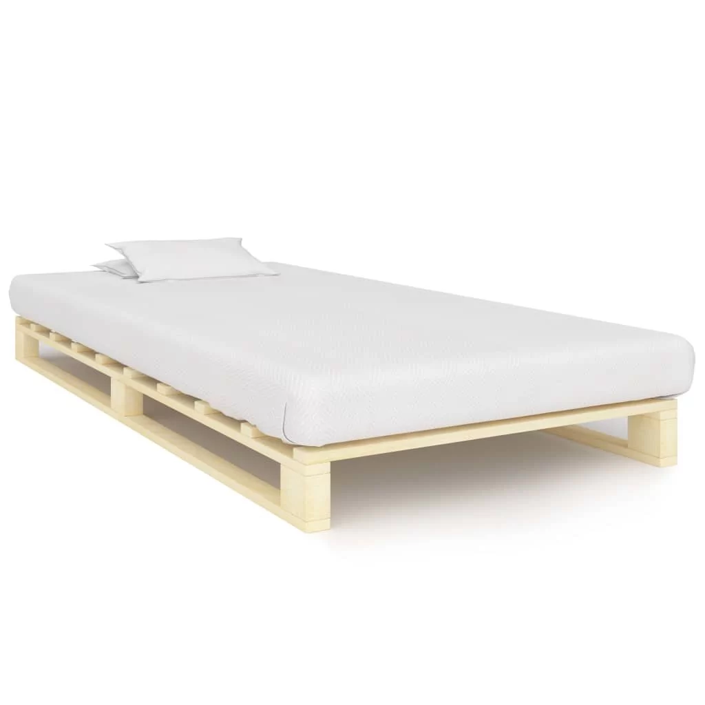 vidaXL Rama łóżka z palet, lite drewno sosnowe, 120 x 200 cm