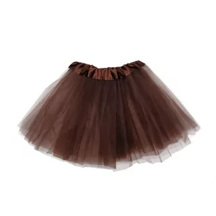 SPÓDNICZKA TIULOWA TRÓJWARSTWOWA BRĄZOWA 28cm - Sukienki i spódniczki dla dziewczynek - miniaturka - grafika 1