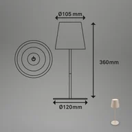 Lampy stojące - Briloner Lampa stołowa LED 7508011, beżowa, 2 700 K IP44 ściemniacz dotykowy - miniaturka - grafika 1