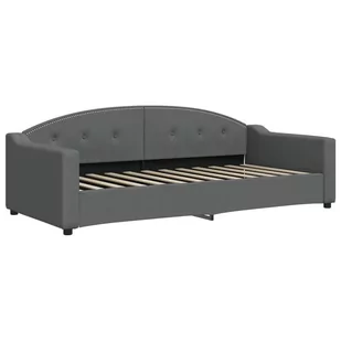 Sofa z funkcją spania, ciemnoszara, 90x200 cm, obita tkaniną Lumarko! - Łóżka - miniaturka - grafika 3