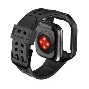 Kingxbar CYF136 2w1 pancerne etui Apple Watch SE, 6, 5, 4 (44 mm) ze stali nierdzewnej z paskiem czarne - Akcesoria do smartwatchy - miniaturka - grafika 3