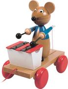 Zabawki interaktywne dla dzieci - Woodyland Myszka do ciągnięcia - miniaturka - grafika 1