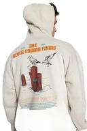 Bluzy męskie - TRENDYOL MAN BLUZA MĘSKA Z KAPTUREM BEŻOWA Z NADRUKIEM NA PLECACH XL 5DA - miniaturka - grafika 1