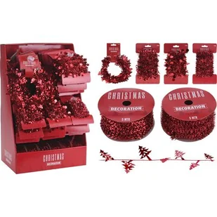 Girlanda czerwona 5m mix - Ozdoby bożonarodzeniowe - miniaturka - grafika 1