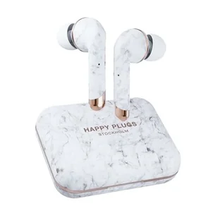 HAPPY PLUGS In-Ear TWS Air 1 Plus Biały Marmur - Słuchawki - miniaturka - grafika 1