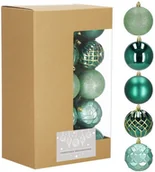 Bombki - Bombki choinkowe 8 cm 30 szt. zestaw ozdoby świąteczne matowe brokatowe błyszczące zielone UNIWERSALNY - miniaturka - grafika 1