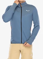 Bluzy sportowe męskie - Bluza rozpinana Salewa Puez Waffle Hyb PL Jacket - java blue - miniaturka - grafika 1