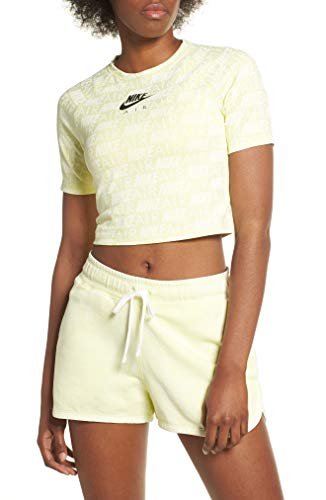 Nike Damska koszulka W Nsw Air Top Ss Aop Lśniąca Zieleń S