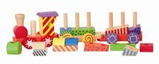 Pociągi dla dzieci - WoodyLand Zestaw kolejka kolorowe klocki GXP-559884 - miniaturka - grafika 1