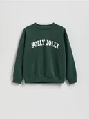 Kurtki i płaszcze dla chłopców - Reserved - Bluza z nadrukiem - ciemnozielony - miniaturka - grafika 1