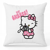 Plecaki - Poduszka Biała Ozdobna SAY CHEESE Hello Kitty Bajka Cartoon Urocze Wzory - miniaturka - grafika 1