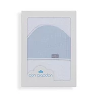 Okrycia kąpielowe dla dzieci - Okrycie kąpielowe 100x100 Astrid biały niebieski ręcznik z kapturkiem - miniaturka - grafika 1