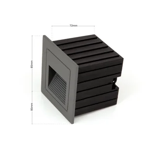 ORION Oprawa wpuszczana ścienna LED Loro, antracyt, szerokość 8,5 cm, aluminium - Oprawy, klosze i abażury - miniaturka - grafika 1
