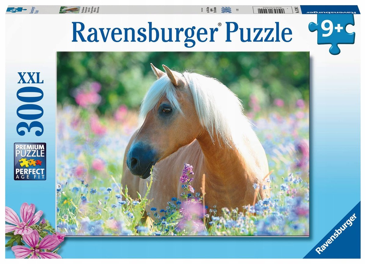RAVENSBURGER Puzzle Dla Dzieci 300 Elementów Koń Wśród Kwiatów Od 9 Lat