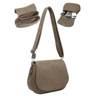 Torebka Torba Damska Listonoszka LUIGISANTO Pasek V6813 Taupe - Torebki damskie Torebka Torba Damska Listonoszka LUIGISANTO Pasek V6813 Taupe - Torebki damskie - miniaturka - grafika 1