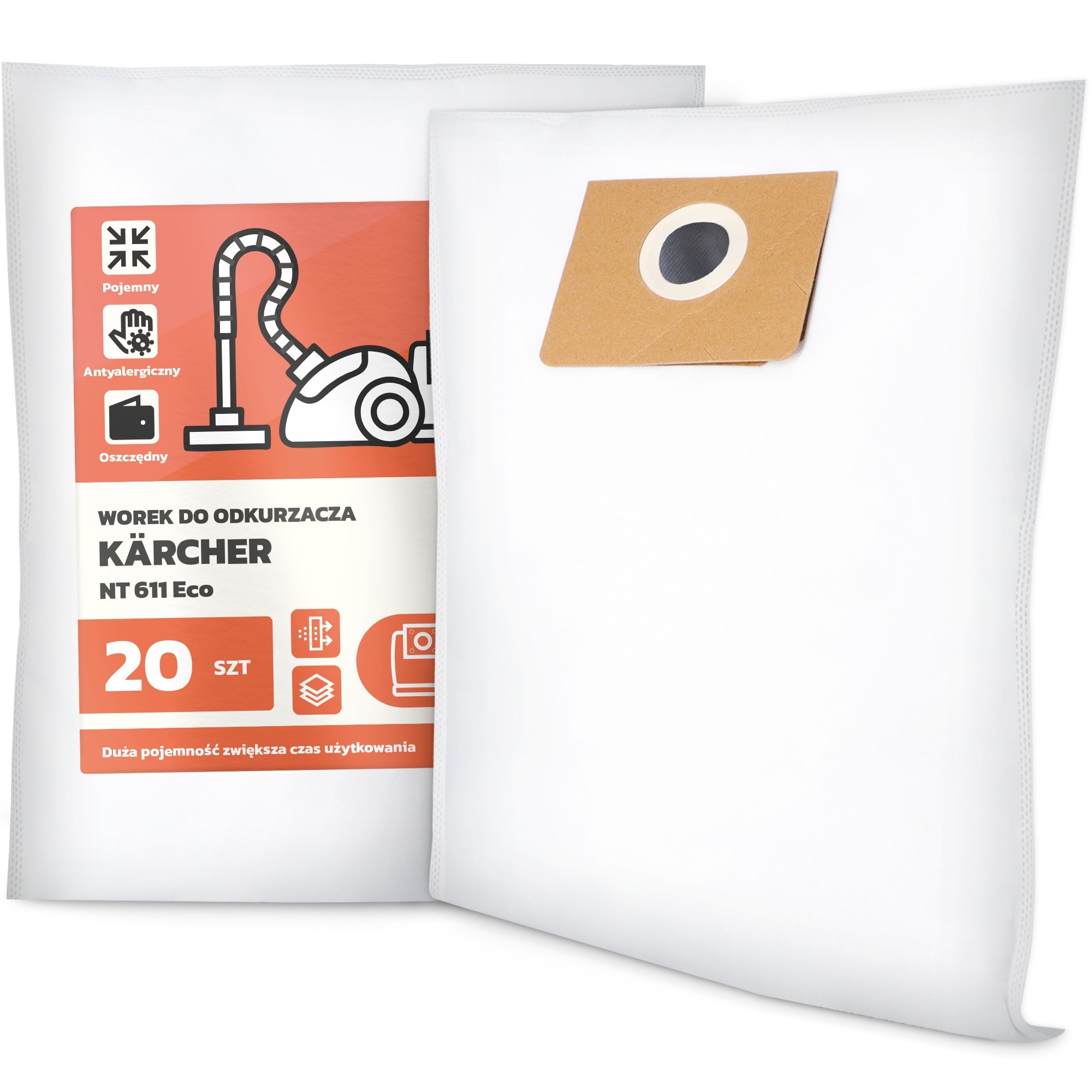 20x Worek do Odkurzacza Kärcher Nt 611 Eco Syntetyczny Duży Torba Worki G9