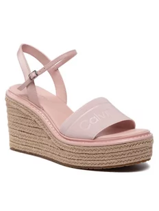 Calvin Klein Espadryle Wedge Sndl 50 He HW0HW00689 Różowy - Espadryle damskie - miniaturka - grafika 1