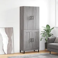 Witryny - vidaXL Witrynka szary dąb sonoma 69,5x34x180cm materiał drewnopochodny - miniaturka - grafika 1
