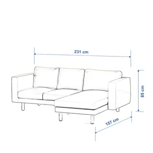 Pokrowiec na sofę Norsborg 3-osobową z szezlongiem, ciemno szary melanż, 231 x 88/157 x 85 cm, Amsterdam - Pokrowce na meble - miniaturka - grafika 1