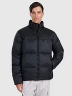 Kurtki i kamizelki sportowe męskie - Męska kurtka puchowa pikowana 4F 4FWAW25TDJAM601 - czarna - miniaturka - grafika 1